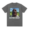 Camiseta Gráfica Divertida de Meme de Kanye West para Hombre Moda Cuello Redondo Manga Corta Camiseta para Hombre Hip Hop Gótico Vintage