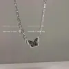 ¡Es un éxito! Collar de Mariposa con Circonita Negra para Mujer, Cadena para Clavícula de Otoño, Nuevo Modelo 2022, Estilo Único