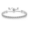 Pulsera ajustable de diamantes completos Popular en Europa y Estados Unidos Zircón redondo de 4 mm Fila única de cristal Joyería de piedra natal transfronteriza para mujer Venta al por mayor
