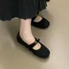 Sapatos Únicos com Altura Aumentada Sapatos Mary Jane com Laços Outono e Inverno 2025 Novos Sapatos de Pelúcia
