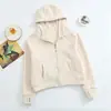 Sudadera con capucha para mujer, de cintura alta, corte holgado, longitud corta, deportiva y casual, cómoda y elegante, hecha con forro polar grueso para abrigar, perfecta para otoño e invierno