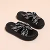 Pantuflas Tejidas para Mujer, Nuevo Estilo Verano 2025, Aptas para Personas Menudas, Suela Suave, Suela Gruesa, Que Aumentan la Altura, Modernas, Versátiles, Impresionantes Pantuflas de Una Tira