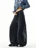 Pantalones deportivos de hiphop de peso pesado para hombres y mujeres, pantalones largos de otoño de marca americana de moda con estampado microacampanado, pantalones retro holgados hasta el suelo