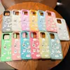 Funda de teléfono a prueba de lluvia con diseño de cachorro de dibujos animados para iPhone 16, Funda dura anticaída con marco de macarrón multicolor para Apple 17