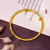 Pulsera Deslizante de Nudo de Bambú Chapada en Oro para Mujer, Joyería Simple y Versátil con un Toque de Alta Gama