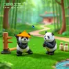 Miniatura de Panda de Artes Marciais Plástico PVC Ornamento de Mesa Acessórios de Decoração DIY para Jardinagem e Paisagismo