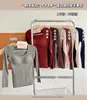 Blusa térmica canelada em veludo pérola para mulheres, sem sutiã, camada base escovada de manga longa para outono e inverno 772