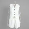 Conjunto de Chaleco y Shorts Transfronterizo Estilo Callejero Moda Nueva Verano 2026 Europeo y Americano Conjunto de Chaleco con Bolsillos de Cuello V y Shorts