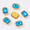 15X20Mm Cuadrado de Doble Capa Lazo de Pedrería Material DIY Cinta Pasador de Pelo Accesorio para el Cabello Centro de Flor Joyería Hecha a Mano