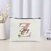 Bolsa de Maquiagem Floral Carta Casamento Presente para Madrinha Organizador de Cosméticos de Viagem Bolsa Lateral Estojo para Lápis Feminino Carteira