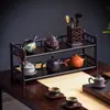 Estante de Exhibición para Uso Doméstico, Estante para Almacenamiento de Juegos de Té, Organizador de Escritorio, Soporte de Exhibición de Tetera de Múltiples Niveles, Estante de Almacenamiento con Múltiples Compartimentos