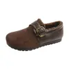 Sapatos de Algodão de Inverno Femininos Novos Versáteis Slip-on Sola Plana Estilo Casual Veludo Adicionado Espessado Estilo Birkenstock Confortáveis Modernos Sapatos Femininos