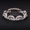 Nuevo Pulsera de Cadena Cubana Ojo de 15 mm con Moissanita de Plata 925 Estilo Hip-Hop Transfronterizo Europeo y Americano
