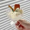 Copo de Sorvete Estilo Ins Copo de Sorvete Copo de Vidro com Pé Curto Copo de Suco Celebridade da Internet Copo para Bebida Copo para Sobremesa de Iogurte