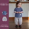 Conjunto Infantil Masculino Cartoon Casual Manga Curta Calça Conjunto de Duas Peças Amigo da Pele Confortável Menino Pequeno Verão Fino Roupa Infantil