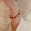 Pulsera de Ágata Roja Trébol de la Suerte para mujer 2024 año del Dragón cuentas de la suerte pulsera roja del sur pulsera para amigas