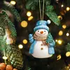 Natal Transfronteiriço Novos Produtos Mais Vendidos Acrílico Plano Boneco de Neve Natalino Atmosfera Festiva Decoração de Árvore de Natal Enfeites para Pendurar