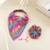 Miaode 2026 Nuevo Pañuelo Triángulo Gradiente Láser Accesorio Elástico para el Cabello Scrunchie Plisado Iridiscente Goma para Cola de Caballo Baja