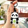 Criativo luz noturna luminoso chaveiro cartoon panda carro chaveiro saco pingente atmosfera luz presente atacado
