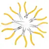 Juego de 8 piezas amarillo de 4.5 pulgadas en stock pinzas para alambre mango amarillo joyería hecha a mano diy pinzas de punta