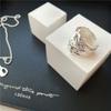 Anillo de apertura facial ancha plisado, estilo industrial Diablo coreano, súper atractivo, hecho a mano, para hombres y mujeres modernos.