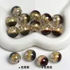 Ding Yi K16 Corona Dorada Luna Fría Cuentas Resina Electrochapada Agujero Pasante Cuentas Sueltas Cadena de Teléfono DIY Accesorios de Joyería con Cuentas