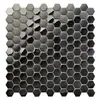 Azulejos Mosaico Espelhados Hexagonais Pequenos de Aço Inoxidável Metálico Estilo Europeu KTV Bar Entrada Azulejos de Parede com Fundo Preto Dourado