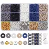 Caixa com 24 grades para pulseira de argila macia DIY, espaçador, pulseira de contas douradas, acessórios de joalheria DIY, fabricantes de caixas, atacado