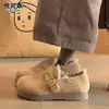 Couro Genuíno Solado Grosso Slip-on Forro Quente Sapatos Birkenstock Mocassins Femininos 2026 Inverno Novo Birkenstock Peludo Sapatos de Algodão