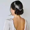 2025 Lujo Ligero Elegante, Hermosos Accesorios para Vestidos de Boda, Peine para el Cabello Tejido a Mano con Diamantes y Perlas, Joyería para Novias