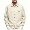 Camisa de manga larga para hombre estilo dinero viejo, engrosada, con cuello camisero, de Lyocell Tencel imitación lino, para comercio exterior transfronterizo primavera y otoño 2026