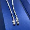 Pulsera de tenis de plata de ley S925 de tres garras con diamante redondo de alto carbono, cadena de accesorios de moda Joker transfronteriza de Europa y Estados Unidos, venta al por mayor
