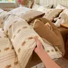 Estilo ins juego de ropa de cama de algodón puro con lunares pequeños juego de cuatro piezas sábana funda de edredón sábana ajustable cama de dormitorio de estudiante juego de tres piezas 3