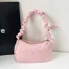 Bolso sencillo de un hombro para debajo del brazo, nuevo y elegante bolso casual grande de capacidad para mujer 2026 con estampado de estrellas y diseño plisado
