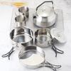 Juego de Olla Portátil Plegable de Acero Inoxidable para Exterior Hervidor Camping Picnic Camping Olla Todo en Uno Camping al Aire Libre