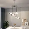 Lámpara de Techo de Cristal de Lujo Moderno Minimalista Nórdico para Hotel Restaurante Dormitorio Mesita de Noche Barra Tienda de Té con Leche