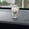 2024 Novo Celebridade da Internet Fresco Mini Vaso Simulador Ornamento de Carro Decoração de Interior de Carro Ornamento de Console Central de Flores