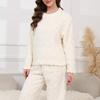 Pijama Cálido de Terciopelo Nuevo Coral Transfronterizo para Mujer Nuevo Jacquard Otoño e Invierno Conjunto Holgado de Ropa para el Hogar de Terciopelo