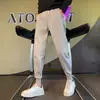 Pantalones deportivos de otoño e invierno para hombre con cordones en el tobillo, marca popular de internet casual Yu Wenle, forrados de polar, engrosados, versátiles, ajustados, pantalones de chándal grises