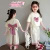 Traje de Cuadros para Niña con Lazo en la Espalda, Nuevo Conjunto de Dos Piezas de Moda Verano 2026 para Niñas Pequeñas, Atuendo de Verano para Niños Pequeños