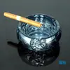 Cenicero de cristal europeo creativo de fábrica para el hogar, personalizado, multifuncional, con grabado de espada, recubrimiento iónico, cenicero pequeño