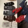 Guantes de Lana Tejidos de Cinco Dedos Estilo Jacquard Fair Isle Rojo para Año Nuevo y Navidad para Mujer en Otoño e Invierno Engrosados y Cálidos con Pantalla Táctil