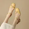 Nuevas sandalias de tacón grueso de tacón medio con punta cerrada 2023 para mujer estilo francés elegante de hada zapatos Mary Jane zapatos de comercio exterior