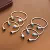 Moderna Nueva Creativa Forma de Faro Incrustaciones de Circonita Pulsera de Puño Abierto Exquisita Retro Pulsera de Cobre Puro Joyería Transfronteriza Venta al por Mayor