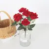 Nuevas 7 Canciones del Mar Manojos de Cuernos de Rosa Decoración Romántica de Paisaje para Bodas en Casa Flores Artificiales Al por Mayor