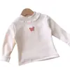 Roupas de outono e inverno para meninas: tops de segunda pele estilosos para bebês, designs modernos e exclusivos, estilo coreano, com forro de fleece, tecido espesso e acabamento em renda bordada
