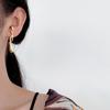 E1208 Pendientes Largos Asimétricos Estilo Europeo y Americano Exagerado Simple de Plata de Ley S925 para Mujer Estilo Frío Ins