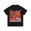 Nueva camiseta de verano retro americana de baloncesto para hombre de manga corta con un divertido estampado de Morant con doble pistola, corte holgado