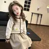 Suéter Cardigan Exterior para Niñas Coreanas 2026 Nuevo Estilo Primavera Otoño Invierno Niños Medianos y Mayores Bordado Tejido Versátil