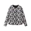 AliExpress moda feminina transfronteiriça europeia e americana marca Z outono e inverno nova jaqueta de algodão com estampa animal